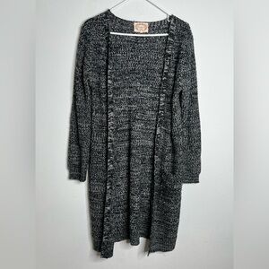 ambiance apparel womens sweater cardigan black/gray Long sleeve Size L preowned